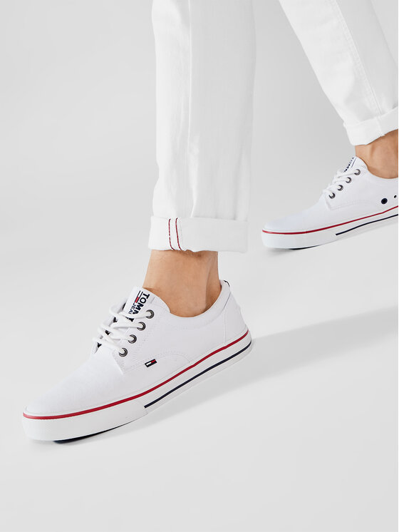 Tommy Jeans Zapatillas de tenis Tommy Jeans Textile Sneaker EM0EM00001 Blanco