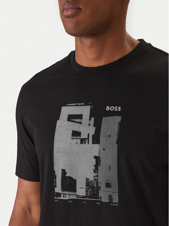 BOSS BOSS Camiseta Imprint 50556007 Negro Regular Fit
