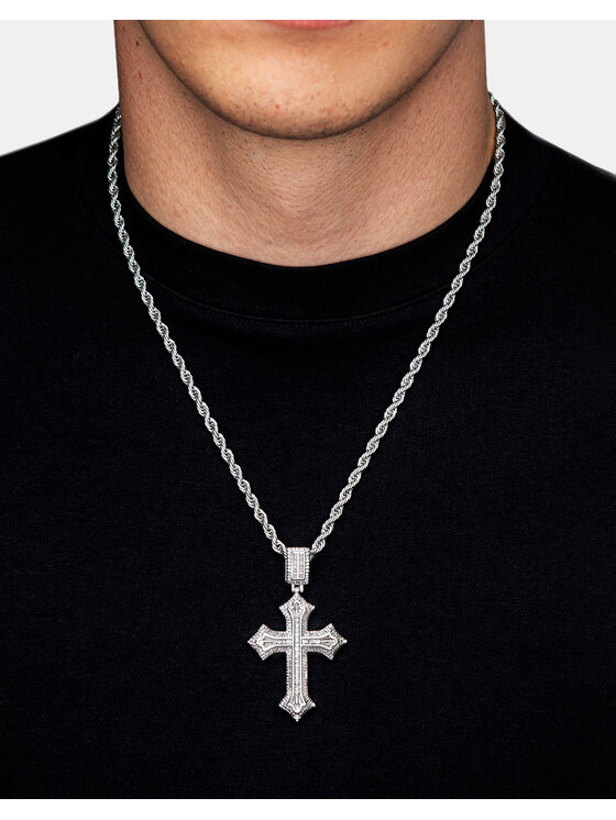 ICED STUFF Prívesok ICED STUFF 2pac Cross Biele zlato