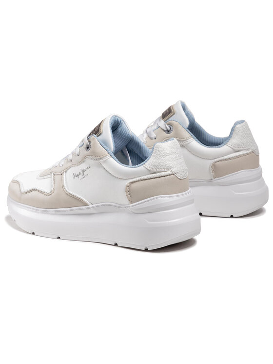 Pepe Jeans Sneakersy Pepe Jeans Peckam Block PLS31128 Biela