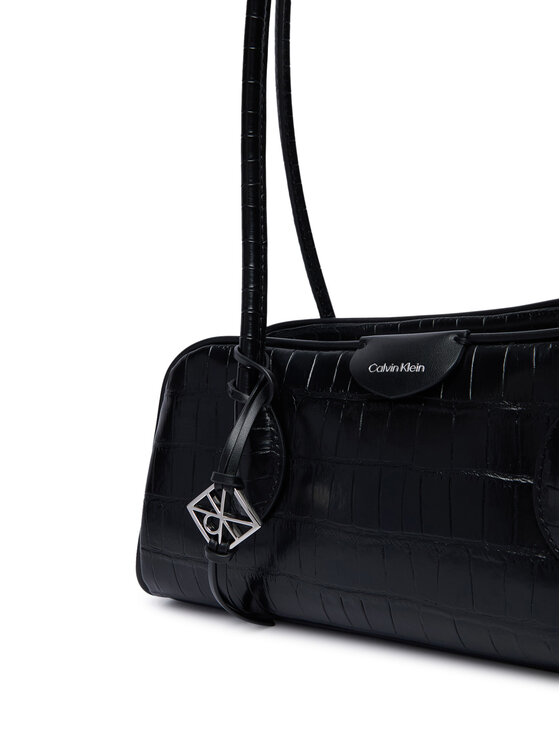 Calvin Klein Geantă Calvin Klein Emblem Trio Croco Shoulder Bag LV04F3780G Negru