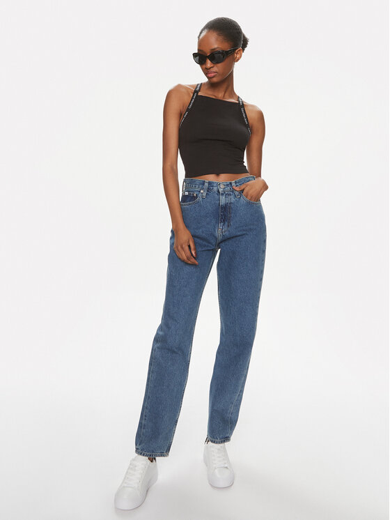 Calvin Klein Jeans Calvin Klein Jeans Top Logo J20J223110 Črna Slim Fit