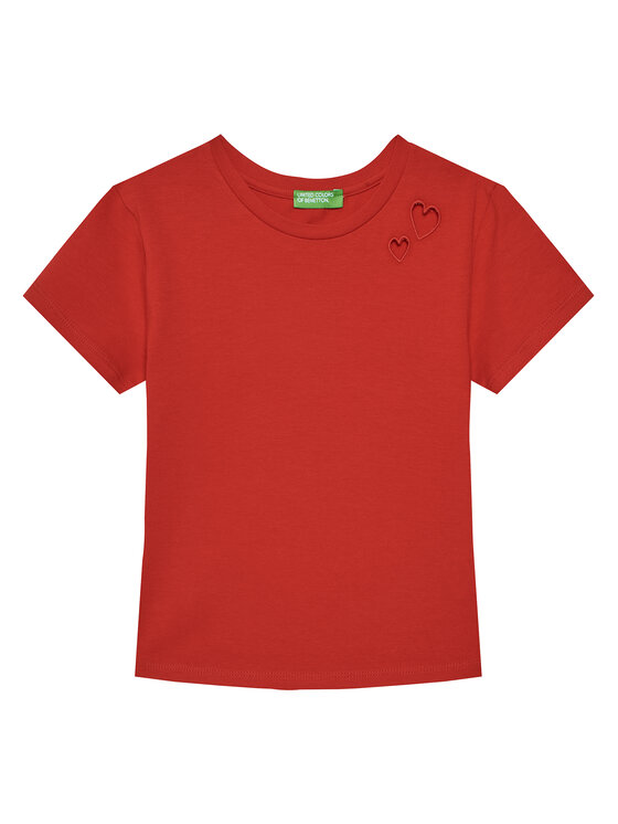 United Colors Of Benetton United Colors Of Benetton Majica 3P4ZC10O0 Rdeča Slim Fit