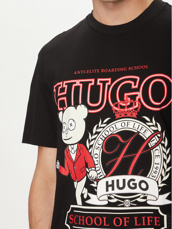 HUGO HUGO Majica Daporoni 50538254 Črna Relaxed Fit