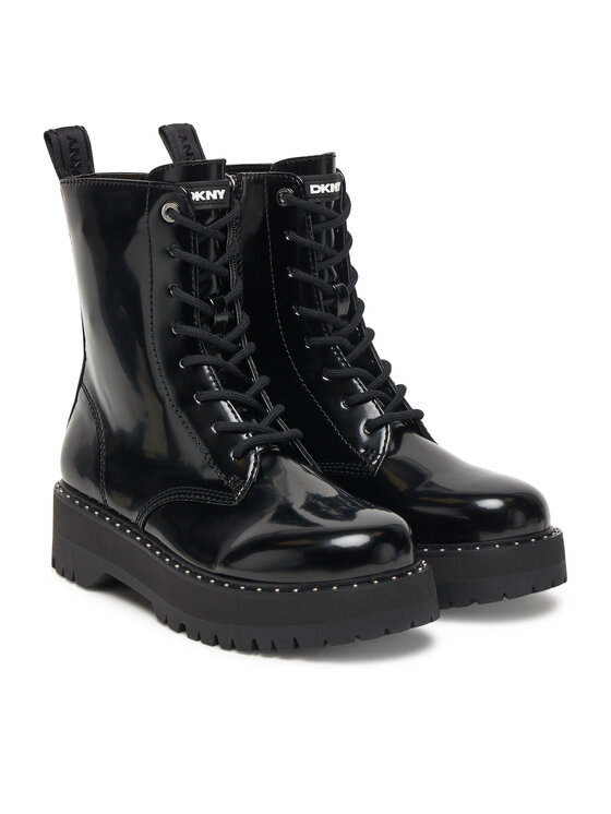 DKNY Kotníková obuv DKNY Batu Studs-Lace Up K4566972 Černá