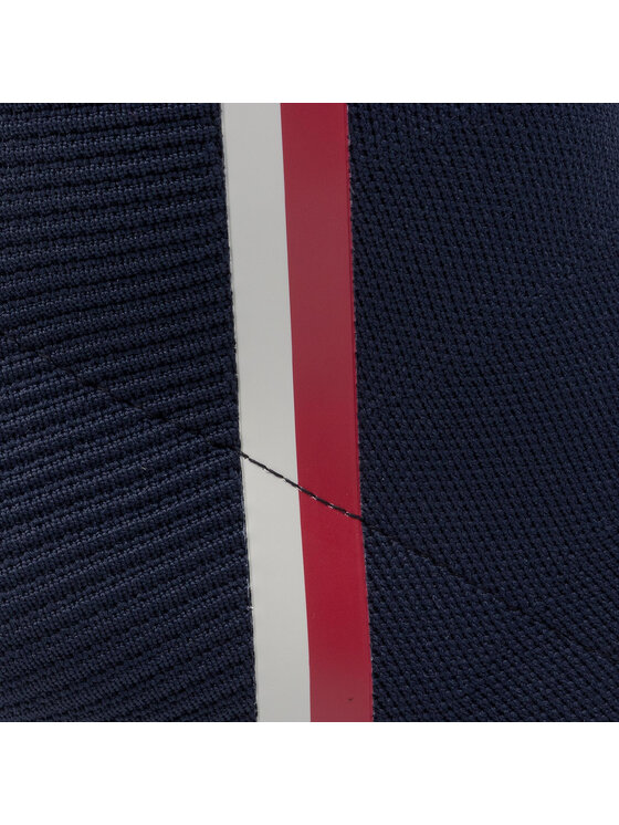 Tommy Hilfiger Polokozačky Tommy Hilfiger Knitted Heeled Boot FW0FW04157 Tmavomodrá