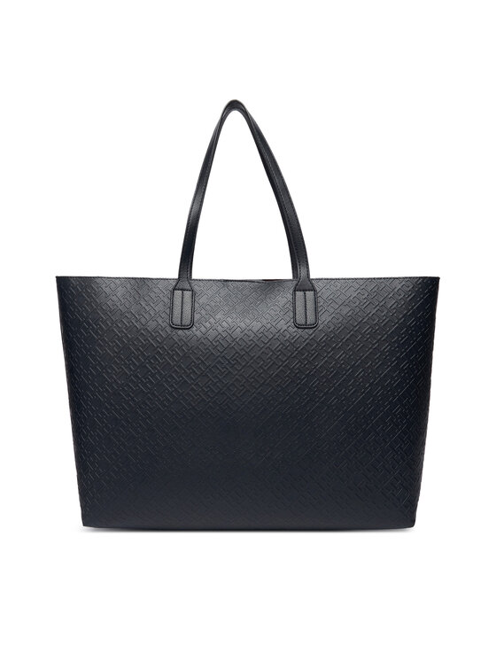 Tommy Hilfiger Táska Tommy Hilfiger Th Icon Tote Mono AW0AW18174 Sötétkék