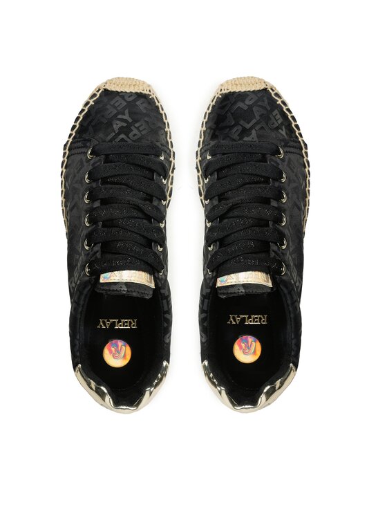 REPLAY Espadrilles Replay Nash Allover GWF22 .000.C0078T Fekete