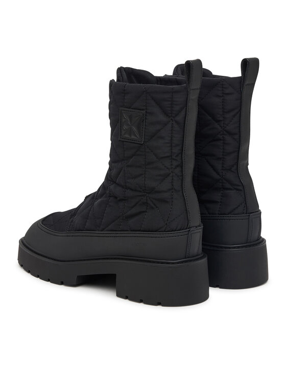 Calvin Klein Polokozačky Calvin Klein Chunky Zip Boot Mat Mix Aop Em HW0HW03205 Tmavě hnědá