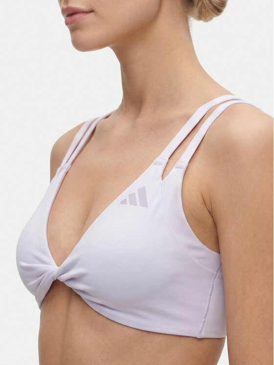 adidas adidas Špotni nedrček Optime Workout Reversible Twist Light Support Bra KS6053 Svetlo vijolična