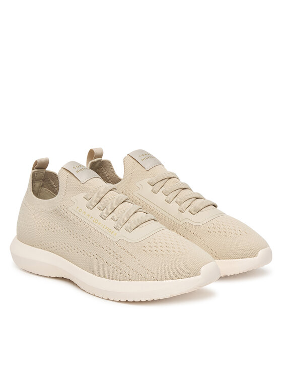 Tommy Hilfiger Sneakersy Tommy Hilfiger Th Knit Extralight Runner FW0FW09112 Beżowy