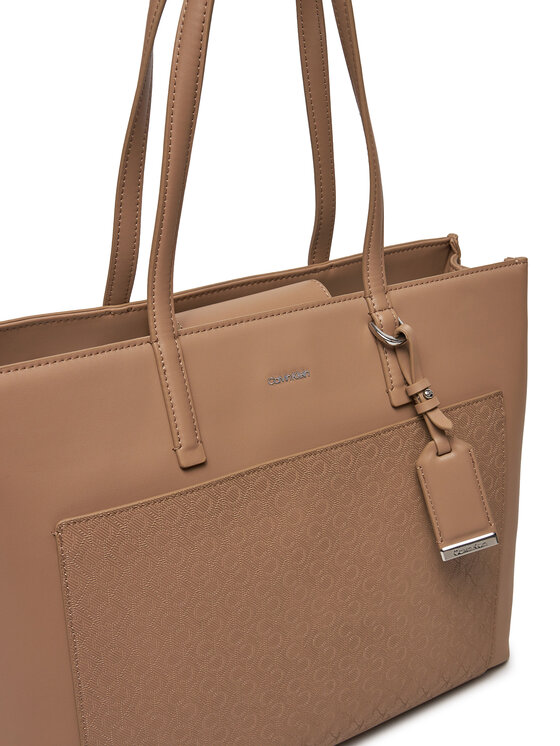 Calvin Klein Geantă Calvin Klein Ck Must Medium Shopper_Mono K60K612774 Bej