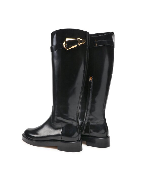 Alberta Ferretti Kozačky ve vojenském stylu Alberta Ferretti 22251A6201 8005 Černá