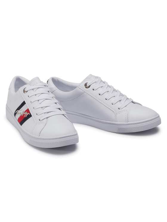 Tommy Hilfiger Superge Tommy Hilfiger Signature Cupsole Sneaker FW0FW05224 Bela