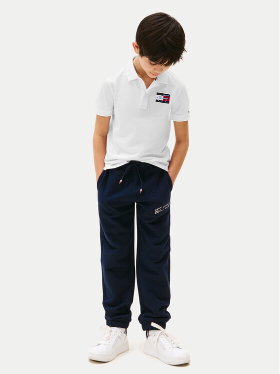 Tommy Hilfiger Tommy Hilfiger Polo majica Script Flag Logo KB0KB09711 Bela Regular Fit