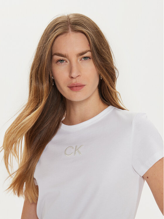 Calvin Klein Calvin Klein Marškinėliai K20K207974 Balta Regular Fit