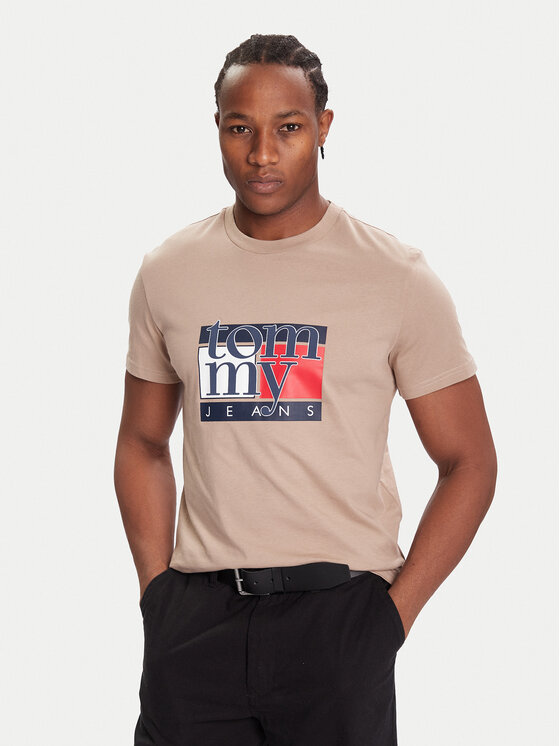 Tommy Jeans Tommy Jeans Camiseta DM0DM21977 Beis Regular Fit