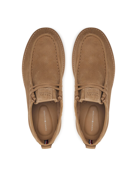 Tommy Hilfiger Pantofi Tommy Hilfiger Comfort Nubuck Moc Toe Shoe FM0FM05975 Bej