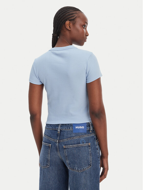HUGO HUGO Camiseta Baby 50510749 Celeste Slim Fit
