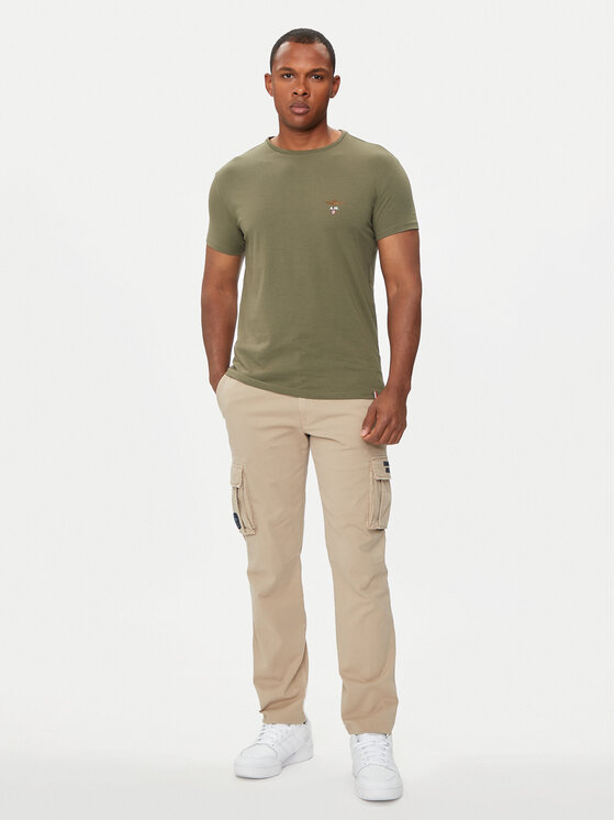 Aeronautica Militare Aeronautica Militare Футболка AM1UTI001 Хакі Regular Fit