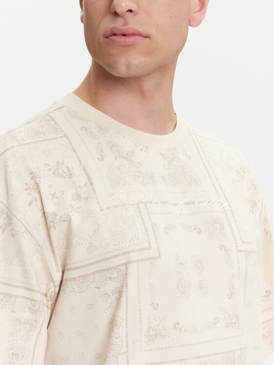 Karl Kani Karl Kani T-shirt Small Signature Paisley PD00005342 Beige Relaxed Fit