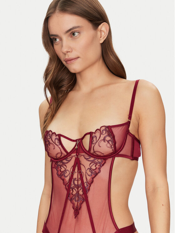 Hunkemöller Hunkemöller Bodi Scarlett 301036 Tamnocrvena