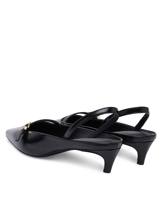 Tommy Hilfiger Pantofi pumps Tommy Hilfiger Th Buckle Kitten Slingback Pump FW0FW09384 Negru