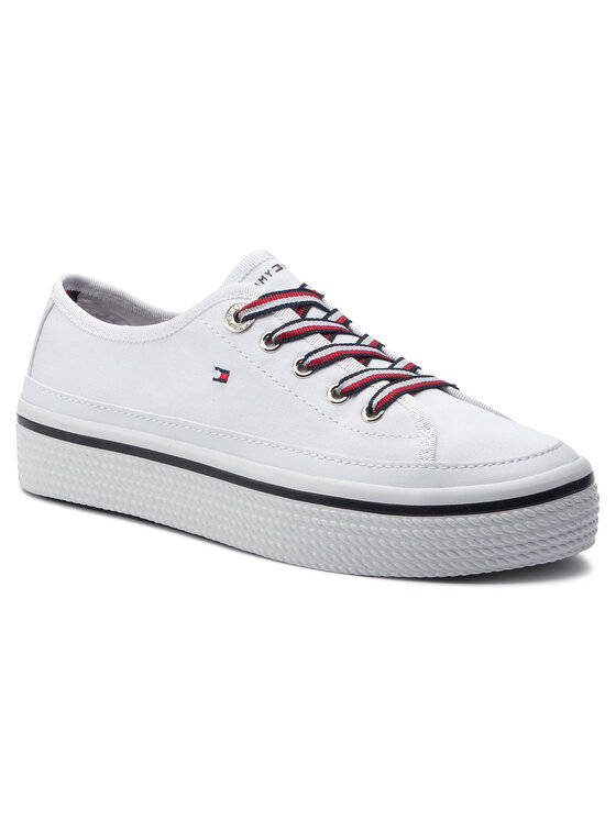 Tommy Hilfiger Tenisice Tommy Hilfiger Corporate Flatform Sneaker FW0FW04259 Bijela