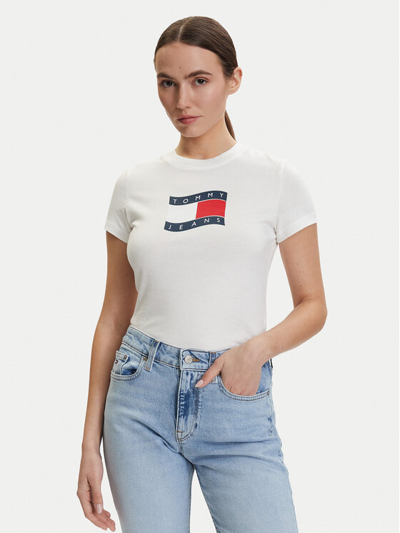 Tommy Jeans Tommy Jeans Camiseta DW0DW22781 Crema Regular Fit