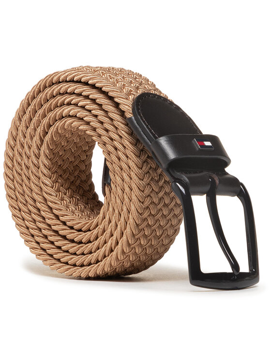 Tommy Hilfiger Cintura da uomo Tommy Hilfiger Denton Elastic 3.5 AM0AM07316 Marrone