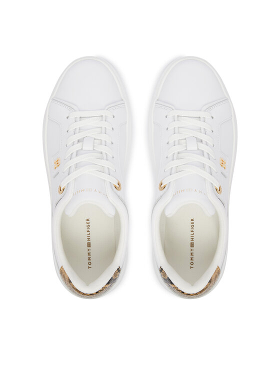 Tommy Hilfiger Laisvalaikio batai Tommy Hilfiger Chic Platform Snake FW0FW09456 Balta