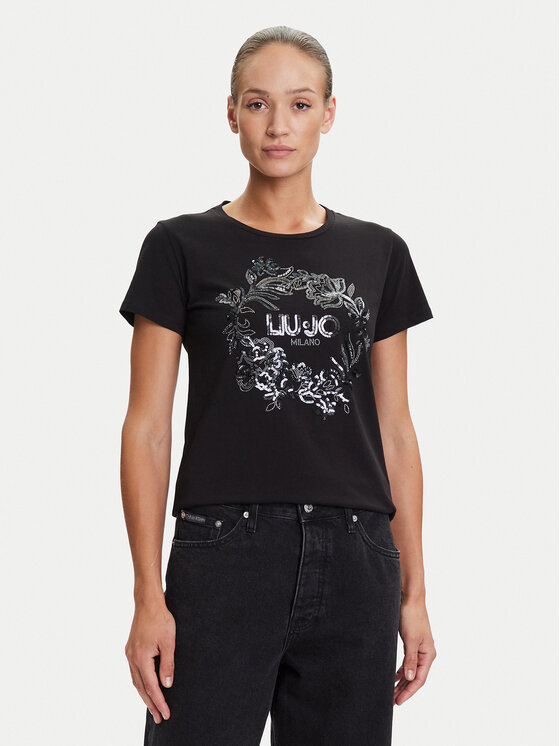 Liu Jo Sport Liu Jo Sport Camiseta TF5162 JS923 Negro Regular Fit