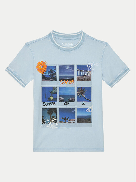 Guess Guess Футболка L5GI11 K8HM4 Блакитний Regular Fit