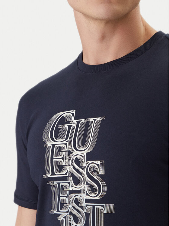 Guess Guess T-shirt M6GI10 K2991 Tamnoplava Slim Fit
