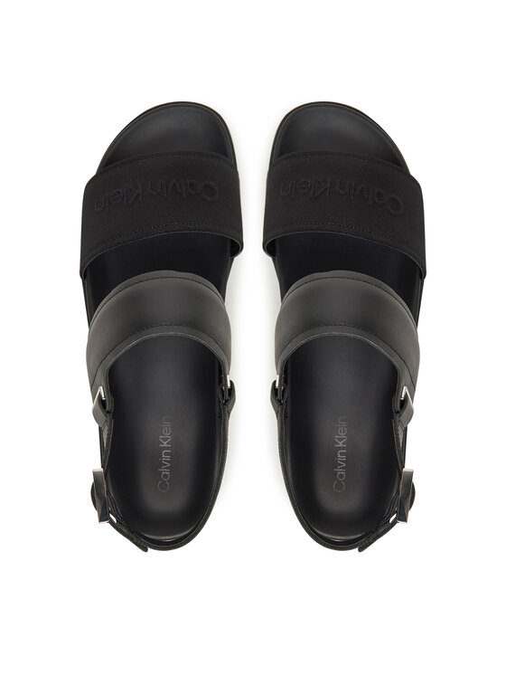 Calvin Klein Sandali Calvin Klein Back Strap W/ Buckle Logo HM0HM01742 Nero