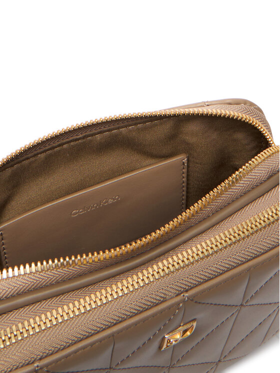 Calvin Klein Ročna torba Calvin Klein Quilted Camera Bag LV04F3328G Bež