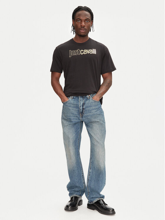 Just Cavalli Just Cavalli Футболка 78OAHT16 Чорний Regular Fit