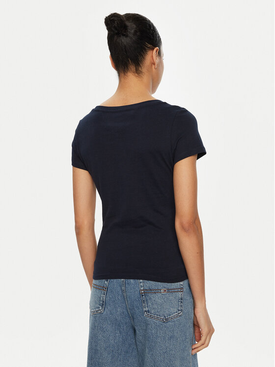 Tommy Jeans Tommy Jeans Marškinėliai DW0DW20458 Tamsiai mėlyna Slim Fit
