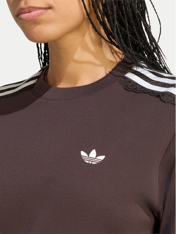 adidas adidas Camiseta Lace 3 Stripes LG4261 Marrón Regular Fit