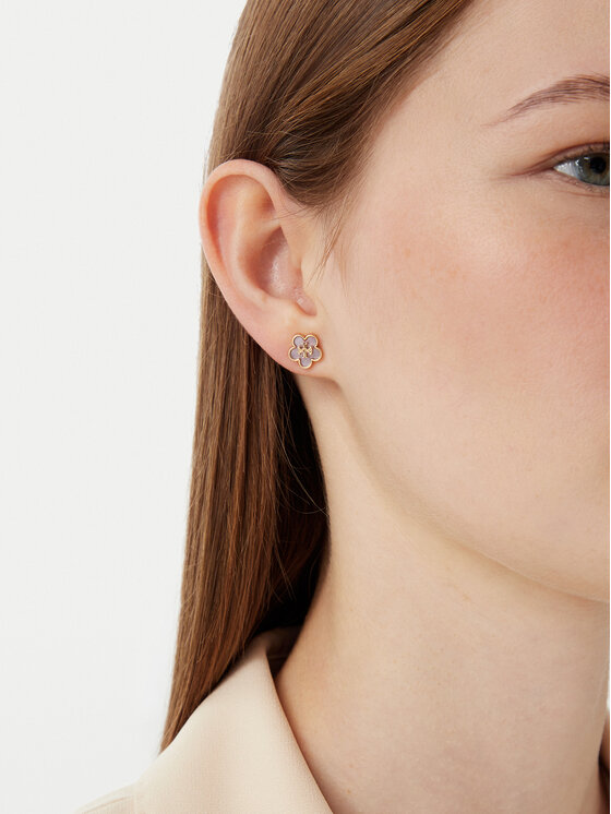 Tory Burch Kolczyki Tory Burch Mop Stud Earrings 157351 Różowy