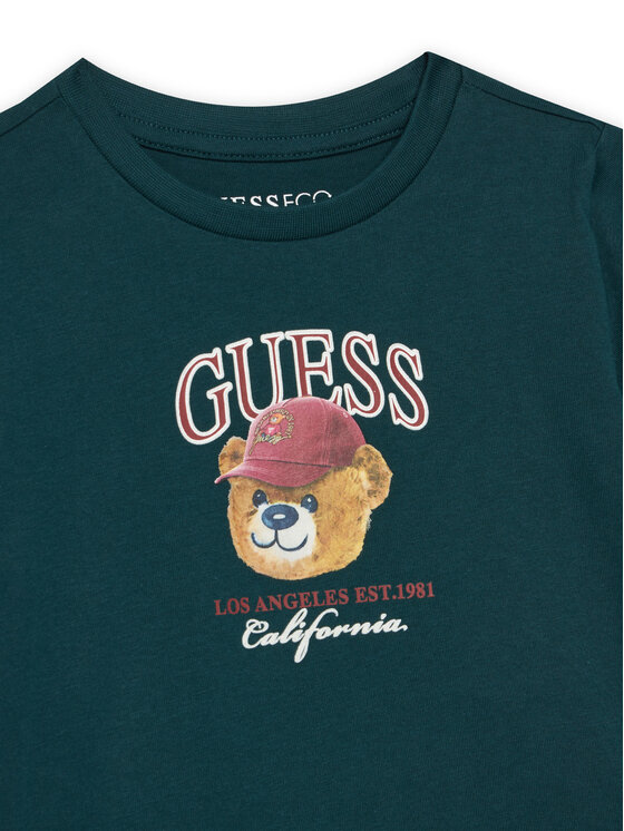 Guess Guess Camiseta N6YI13 K3801 Verde oscuro Regular Fit