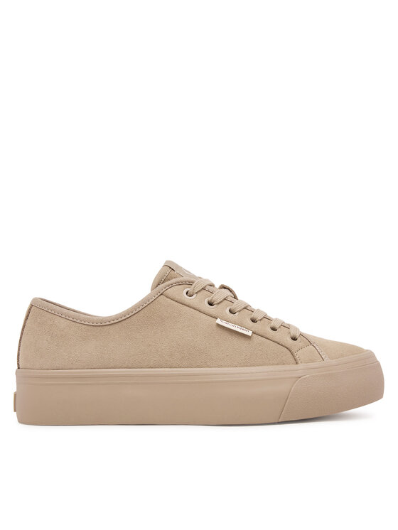 Calvin Klein Laisvalaikio batai Calvin Klein Vulc Flatf Lace Up Sue/Wl Ck YW0YW02000 Smėlio