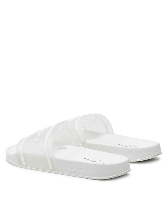 Pepe Jeans Šlepetės Pepe Jeans Slider Translucent W PLS70147 Balta
