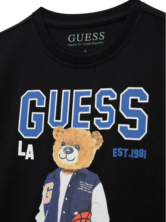 Guess Guess Футболка L6YI19 K3750 Чорний Regular Fit