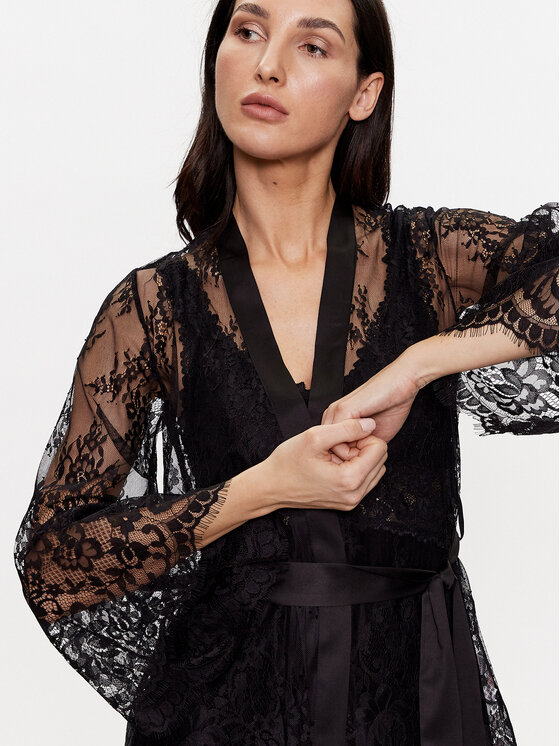 Hunkemöller Hunkemöller Халат 191636 Чорний Regular Fit