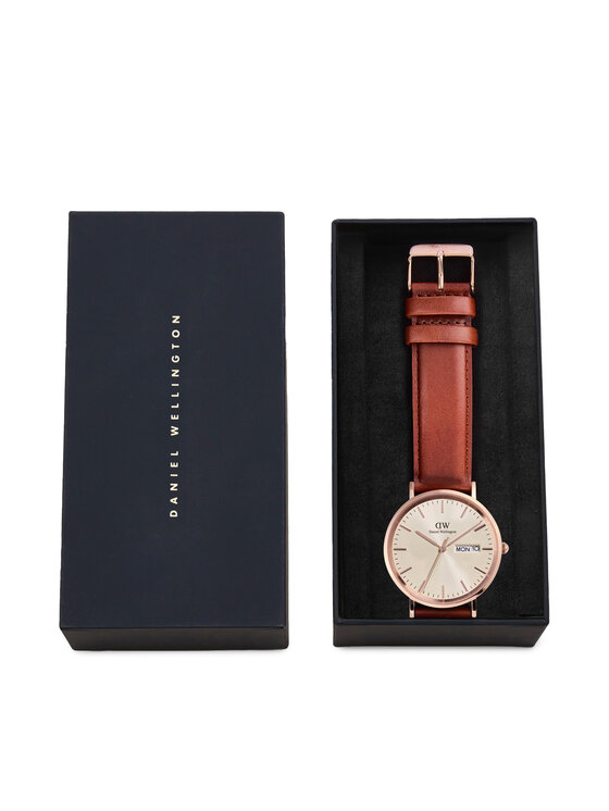 Daniel Wellington Zegarek Daniel Wellington Classic Day Display 40 DW00100829 Różowe złoto