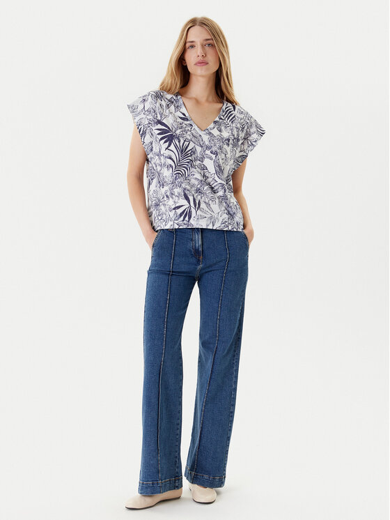 United Colors Of Benetton United Colors Of Benetton Majica 3SEBD10AE Modra Relaxed Fit