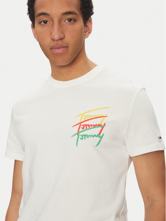Tommy Jeans Tommy Jeans T-shirt Twisted Signature DM0DM20771 Bianco Regular Fit