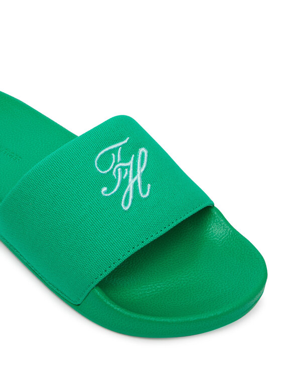 Tommy Hilfiger Παντόφλες Tommy Hilfiger Th Script Pool Slide FW0FW09286 Πράσινο