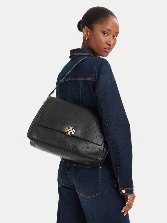 Tory Burch Kabelka Tory Burch Charlie Quilted Large Shoulder Bag 185805 Čierna